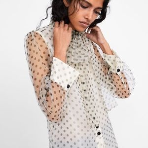 ZARA DOTTED SUMMER TOP